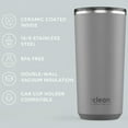 thumbnail image 4 of Clean Hydration 20 oz Ceramic-Lined Insulated Tumbler with Double-Wall Vacuum Insulation and Spill-Proof Lid - Grey, 4 of 6