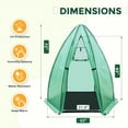 thumbnail image 4 of EAGLE PEAK 63'' x 63'' x 72'' Portable Mini Hexagon Greenhouse with PE Cover, Roll-up Zippered Door & Mesh Windows, Ground Mat, Green, 4 of 9