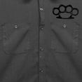thumbnail image 3 of Hot Leathers GMD6113 Men's Charcoal Grey 'Brass Knuckles' Mechanic's Shop Shirt 2X-Large, 3 of 6