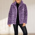 thumbnail image 2 of Women's Leopard Print coat, Casual Fashion Lapel Mid Length Jacket, Winter Warm coat, 2 of 8