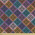 thumbnail image 2 of Ambesonne Geometric Fabric by the Yard Upholstery, Vintage Simplistic Argyle, 1 Yard, Multicolor, 2 of 5