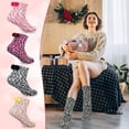 thumbnail image 3 of KYGABAK 4 Pairs Christmas Fuzzy Cupcake Socks for Women Girl Fluffy Slipper Socks DIY Gift Boxes for Winter Valentines-Style C, 3 of 12