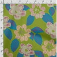 thumbnail image 3 of Soimoi Floral Print,Cotton Cambric, Quilting Fabric Sold by The Yard 42 Inch Wide, Medium Weight Cotton Fabric, SewingSupplies,Pear Green, 3 of 5
