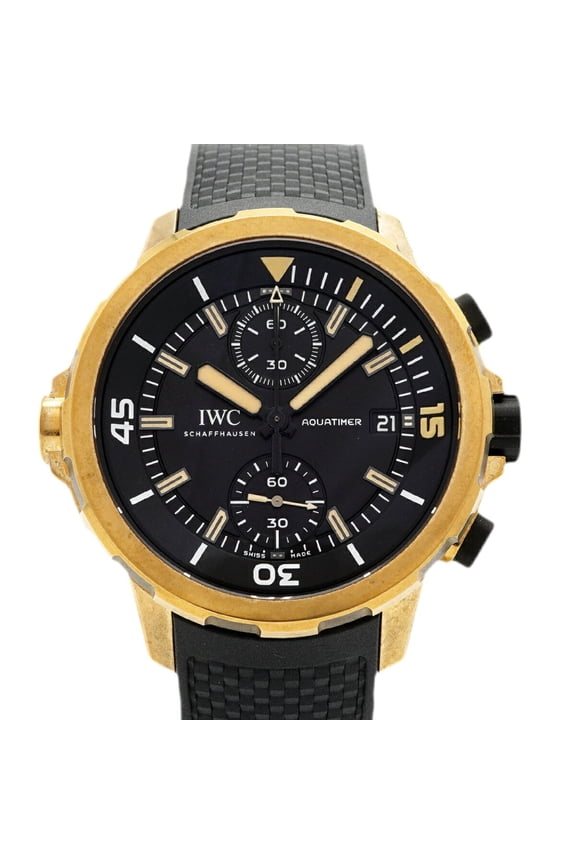 Pre-Owned IWC Schaffhausen Aquatimer Expedition Charles Darwin IW379503 Black Dial Men's Watch