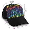 thumbnail image 2 of Naloa Magical Mushrooms and Flowers Adult adjustable Print Baseball Hat, Patchwork curved brim baseball capfor Men and Women, One Size, 2 of 5