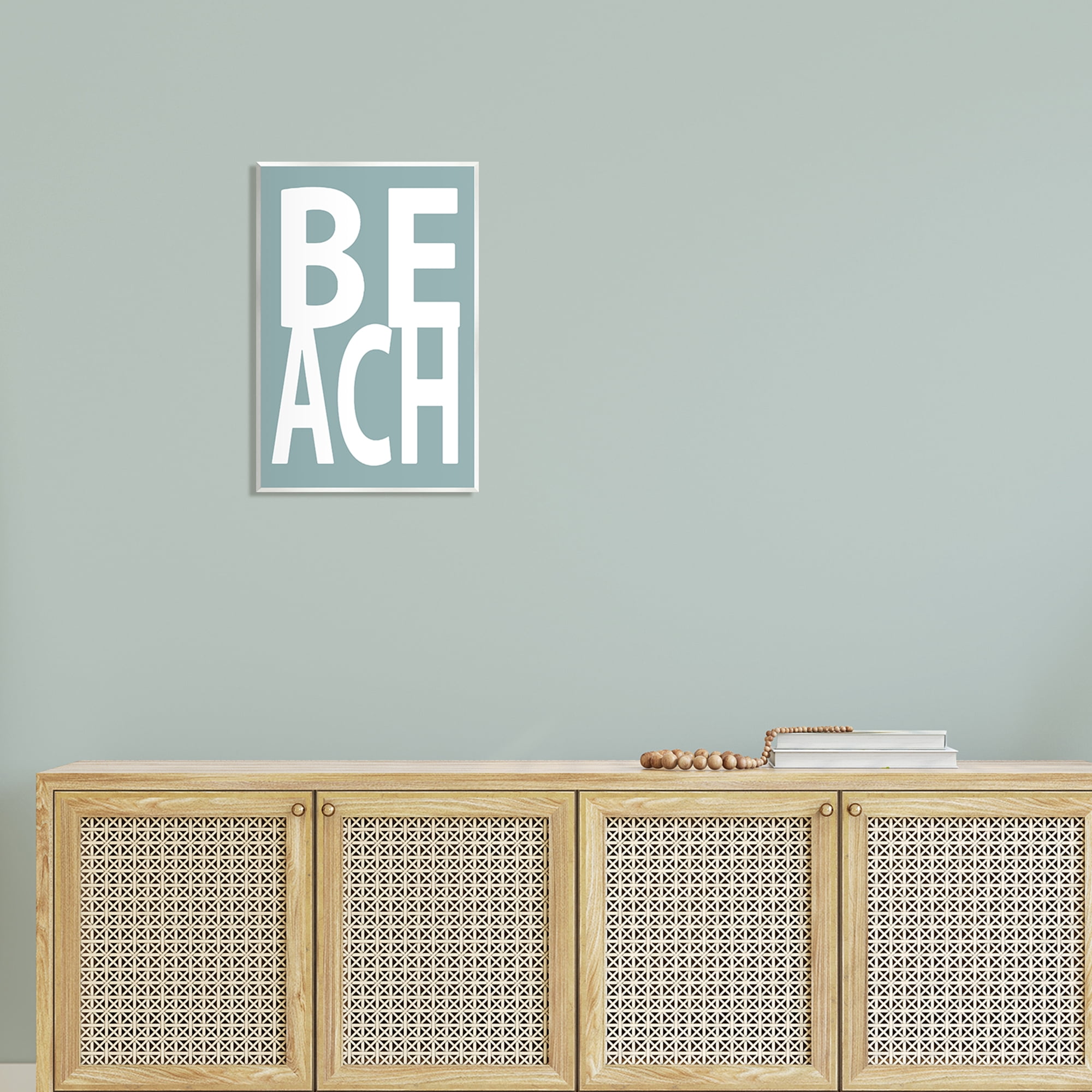 Stupell Beach Turquoise Text Phrase Landscape Painting Wall Plaque Unframed Art Print Wall Art
