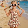 thumbnail image 3 of Uorisanigo Cute Capybara Watermelon Girls One Piece Swimsuits Size 5-6 Modest Skirted Bathing Suit Polyester and Spandex Swim Dress Pool Party, 3 of 6