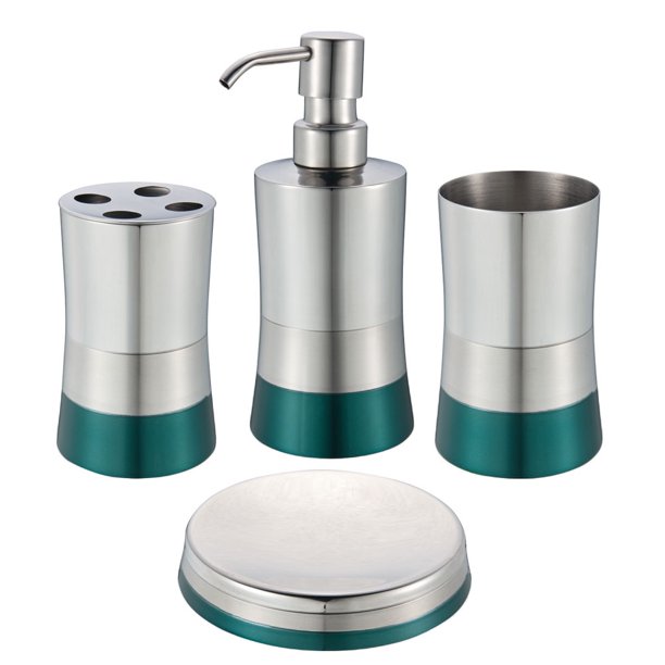 Stainless Steel Bath Set Soap Dispenser, Toothbrush Holder, Soap Dish