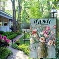 thumbnail image 4 of PHYHOO  Welcome Spring Garden Flag Double Sided Vertical, Burlap Small Rose Flower Vase Garden Yard House Flags Outside Outdoor House Hello Spring Decoration White, 4 of 6