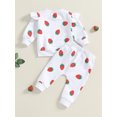 thumbnail image 6 of Suagox Baby Girls 2-piece Outfit, Strawberry Print Long Sleeve Crew Neck Sweatshirt with Elastic Waist Sweatpants Fall Clothes for 3-24 Months and 2-3 Years Old, 6 of 9