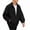 Black, variant on Mens Half Zip Jacket Collar Coat Casual Loose With Side Pockets White Size M