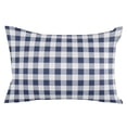thumbnail image 2 of Navy Blue White Plaid Standard Size Pillow Cover, Pillowcase Protectors with Zipper, Breathable Decorative Throw Pillow Case Cover, Farmhouse Checkered Buffalo Pillow Shams for Couch Sofa 20x26Inch, 2 of 8