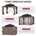 thumbnail image 4 of Sunjoy 13 x 11 Wood Hardtop Gazebo with Customizable Netting and Curtains, Featuring a Double-Layer Galvanized Steel Roof, 4 of 12