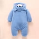 thumbnail image 5 of Honeeladyy - Mono de invierno para bebé, niña y niño, con capucha y ribete de piel, chaqueta cálida, traje de nieve, regalo para el Día del Niño de 6 a 9 meses, color azul, 5 of 5