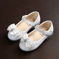 thumbnail image 5 of OVINYER Toddler Kids Girls Bowknot Dance Shoes Princess Leather Shoes Casual Cute Prewalker Footwear Fashion First Walking, 5 of 7