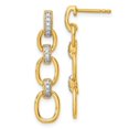 thumbnail image 4 of Auriga Fine Jewelry 14K Yellow Gold Lab Grown Diamond VS/GH Link Dangle Earrings for Women (L- 1.24 inch, W- 0.29 inch), 4 of 6