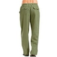 thumbnail image 2 of xiaxaixu Men's Wide Leg Pants Drawstring Solid Color Linen Beach Pants Yoga Trousers Streetwear, 2 of 5