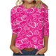 thumbnail image 2 of Fiudx Tops para Mujer Blusa Holgada con Estampado de Pascua y Cuello Redondo Retro de Manga Tres Cuartos a La Moda para Mujer, 2 of 4