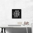 thumbnail image 2 of ARTCANVAS Modern Black White Alphabet Number Sign Hash Tag Pound Canvas Art Print - Size: 12" x 12" (0.75" Deep), 2 of 9