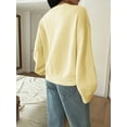 thumbnail image 4 of Women Fall Long Sleeve Sweater V Neck Tops Casual Light-Weight Knit Pullover Shirts Light Yellow S, 4 of 5