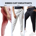 thumbnail image 4 of Paquete de 3 pantalones de chándal Common Stitch para mujer, pantalones de chándal acogedores para mujer, pantalones de yoga de forro polar para mujer (disponibles en Plus), 4 of 7