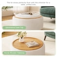 thumbnail image 5 of 29" Round Boucle Storage Ottoman with Reversible Lid and Solid Wood Legs | Modern Coffee Table Footrest for Living Room, No Assembly Required, 5 of 10