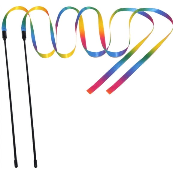 Heldig Interactive Cat Toys Teaser Rainbow Wand String - 1 Pack