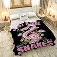thumbnail image 4 of Just A Girl Loves Snakes Blanket Lightweight Cozy Flannel Fleece Throw Blanket Best Gift Home Decor for Bed Couch Outdoor Camping 50"x40" S for Kids, 4 of 6