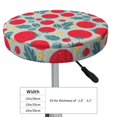 thumbnail image 3 of Salouo Tomato Pattern Bar Stool Cushion Cover, Round Crease-Resistant Stretchy Dustproof Stool Seat Slipcover for Bar Round Chair-12 inch, 3 of 6