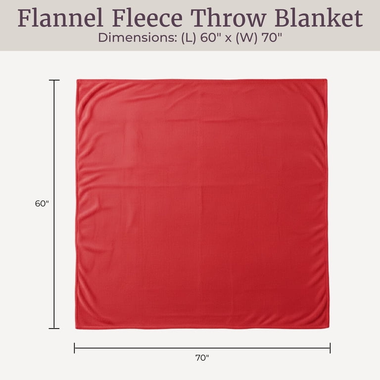 Flannel Fleece Throw Blanket, 60 x 70 Inch, Red photo 7