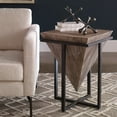thumbnail image 4 of Uttermost Bertrand Iron and Wood Accent End Table in Gray Wash and Aged Black, 4 of 7