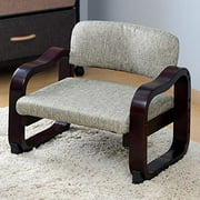 [Yamazen] Legless Chair Compact Tatami Chair (Height Adjustable/Curved Back) Seiza Compact Assembly Beige WYZ-55(BE)