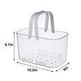 thumbnail image 3 of JOGZMZ Portable Shower Plastic Organizer Storage Baskets with Handles, Bins Organizer for Bathroom and Kitchen（White）Organizer Bin for Bathroom School Dorm Kitchen White 10.2x6x6ins, 3 of 6