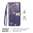 thumbnail image 3 of Samsung Galaxy Note 20 Wallet Case, Mantto Bling Butterfly Flower PU Leather Flip Phone Cover Credit Cards Slot Shockproof Protective Kickstand Case for Samsung Galaxy Note 20, Purple, 3 of 9