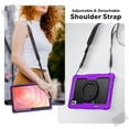thumbnail image 5 of for Samsung Galaxy Tab S11 Ultra Case 14.6 inch, 360 Rotating Shockproof Cover with Stand, Handle, Shoulder Strap (SM-X930/X936B), Purple, 5 of 7