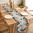 thumbnail image 3 of Table Runner 48 Inches Long for Kitchen Dining, Weeping Blue Floral Dresser Scarf Farmhouse, Dining Table Decorations for Wedding/Parties, Spring Butterflies Flowers Linen 13 x 48 In, 3 of 8