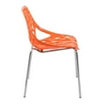 thumbnail image 4 of Modern Asbury Dining Chair with Chromed Legs, Set of 4 - Orange, 4 of 7