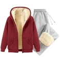 thumbnail image 2 of Casual Tracksuits For Men Sport Suit Fashion Men's Casual Solid Color Drawstring Trouser Keep Warm Long Sleeve Hooded Set Basic Daily Essentials Running Jogging Workout, 2 of 3