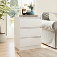 thumbnail image 2 of Demi Bonn 24" Modern Nightstand, Side Table with 3 Drawer, End Table with Sturdy Base for Bedroom, Dorm and Small Spaces, White, 2 of 7