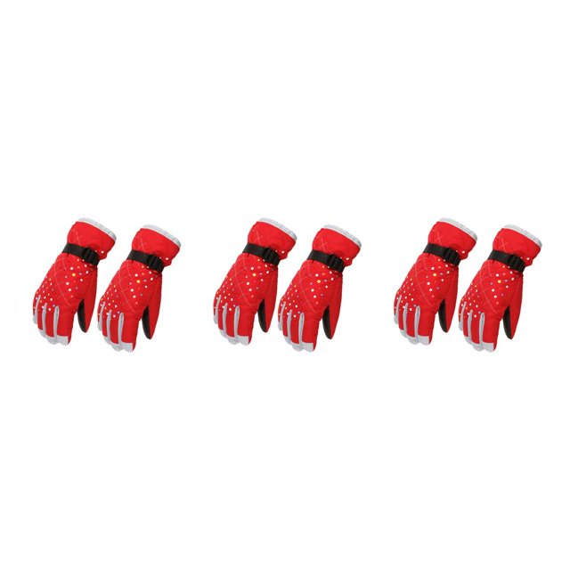 Naiovety 1 par de guantes para la nieve, cubiertas para los dedos, accesorio de ropa de invierno, guante de esquí con forro flexible, calentador de manos rojo 3piezas Naiovety CBP218649