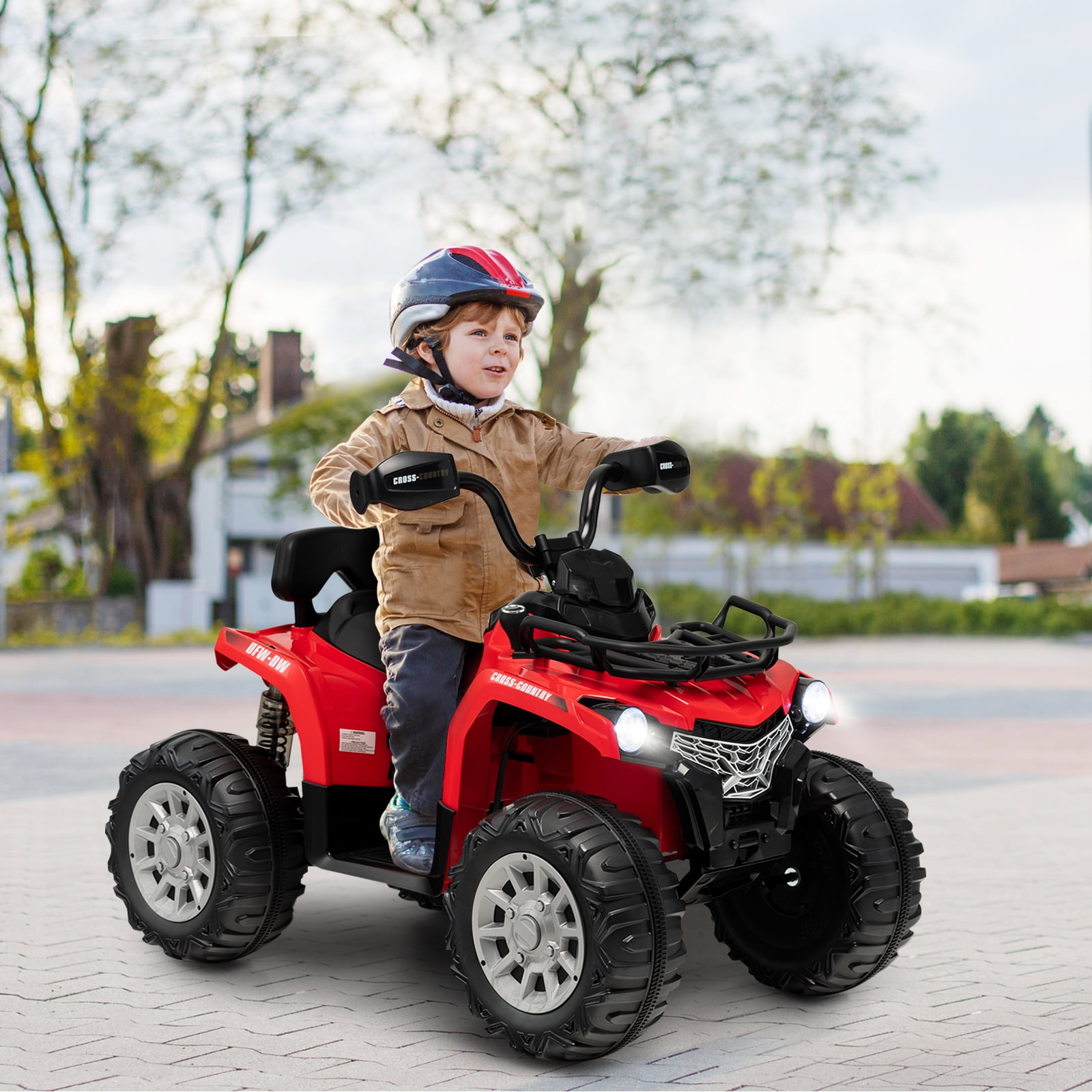 Infans 12V Kids Ride On ATV Electric 4-Wheeler Quad 2 Speeds w/ Mp3 & Headlights Red