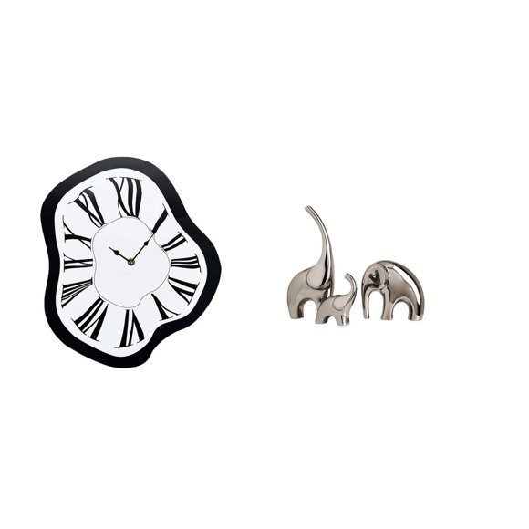Reloj De Pared Acrílico Distorsionado, Escultura Creativa De Reloj Derretido, Figuras De Animales De Cerámica, Adorno De Lujo único Para El Hogar, Escritorio, Tienda, Estante, Soporte De TV