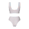 thumbnail image 5 of Daiia Red Blue Polka Dots Women's Bikini Set Two Piece Swimsuit High Waisted Bikini Adjustable Straps Bikini Perfect for Beach, Pool, and Summer Vacation-, 5 of 9