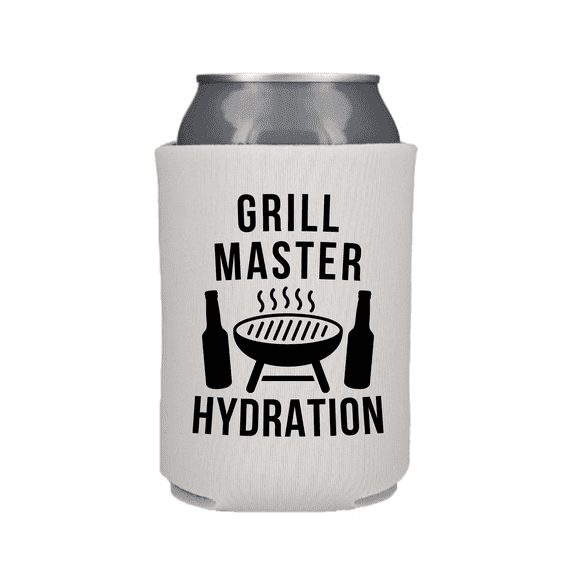 Fatherβs Day Can Cooler, Grill Master Hydration, Daddyβs Drink Coolie Gift, Beer Hugger for Papa, Fatherβs Day Gift Idea (White)