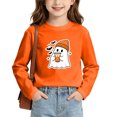 thumbnail image 6 of WAVSUF Girls Halloween Sweatshirts, Crew Neck Loose Fit Long Sleeve Winter Festive Casual Pullover Orange 7-8, 6 of 7