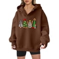 thumbnail image 2 of Christmas Tree Hoodies for Women 2025 Long Sleeve V Neck Holiday Graphic Hooded Sweatshirt Pullover Tops, 2 of 5