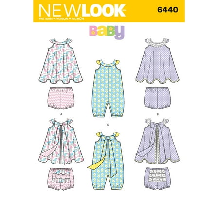New Look Sewing Pattern 6440 - Babies' Romper and Sundress with Panties, Size: A