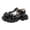 a-13Black4, variant on Little Girls Adjustable Buckle Rhinestone Butterfly Caged Closed Toe Sandals Thick Lug Sole Summer Platform Sandals Stylish Shoes 10.5-11 Years