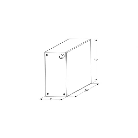 ICON 12732 Fresh Water Tank, WT2468, 36x16x8, 20 Gal., w/ 1/2" Fittings
