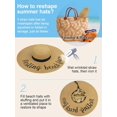 thumbnail image 4 of Floppy Beach Hats for Women Straw Sun Hat Foldable Wide Brim Embroidered Roll up for Summer Honeymoon Vacation Travel UPF 50+, 4 of 5